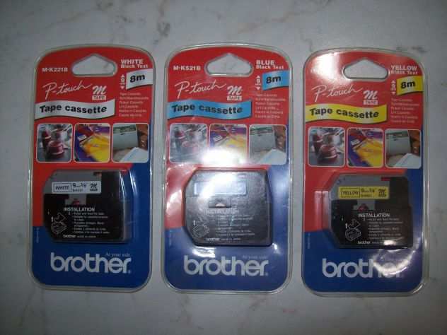 Tape cassette nastro etichettatrice Brother 9mm 8m