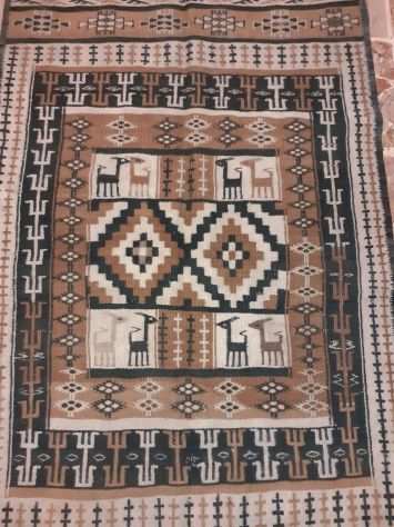 Tappeto Arabo Africano Maghreb in lana annodato a mano motivo Antilopi cm230x122