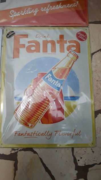 TARGA FANTA METALLO VINTAGE ORIGINALE