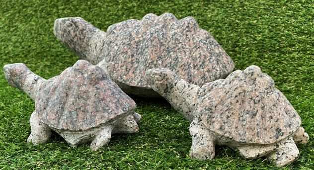 Tartarughe da giardino in pietra granito