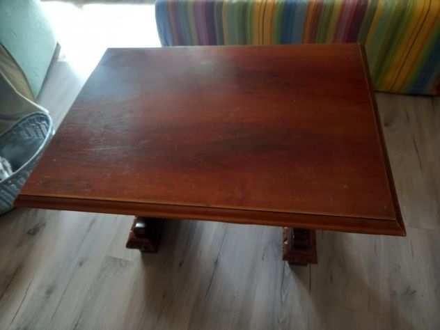 Tavolino basso indicato da sala legno intarsiato a mano