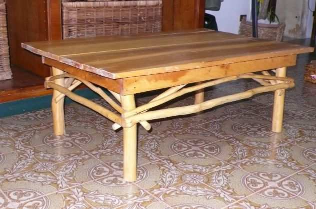 Tavolino Country Etnico Vintage Legno Massiccio