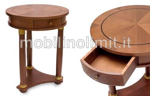 Tavolino tondo con anelli gambe in ottone - Nuovo