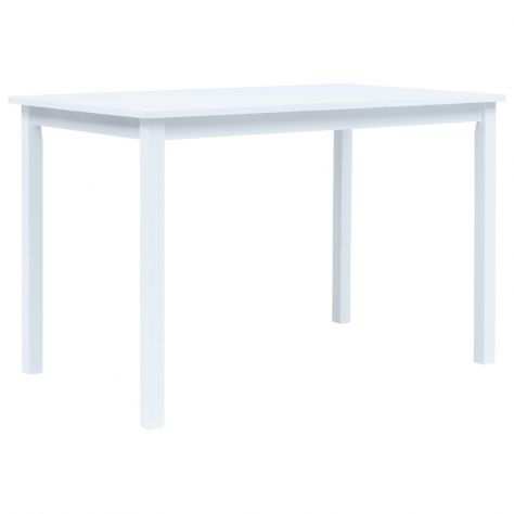 Tavolo da Pranzo Bianco 114x71x75cm in Legno Massello di Hevea