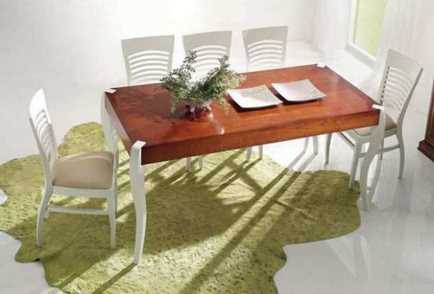 Tavolo Rettangolare Bianco e Noce Stile Moderno Laccato cod 7501