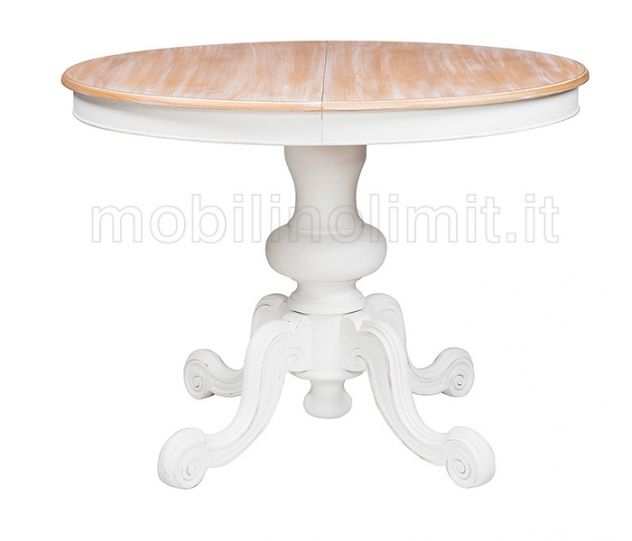 Tavolo tondo Bianco shabby (100)- allungabile - Nuovo