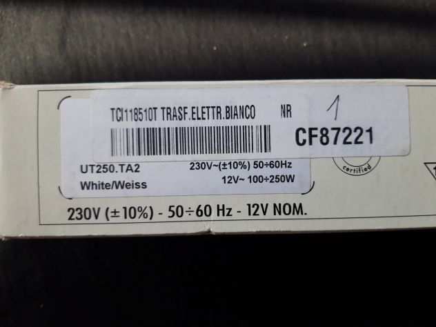 Tci 118510t Trasformatori elettronici Binari UT 250 Ta2 23012v Bianco White