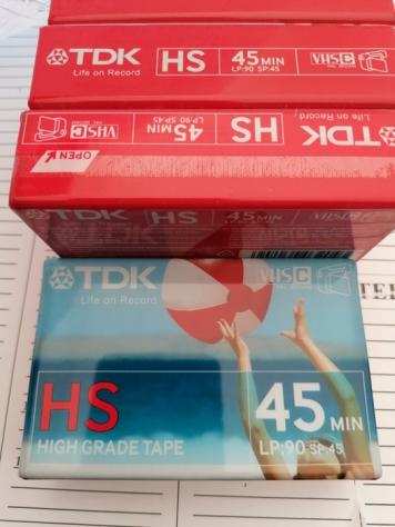 TDK 10x VHS-C tape 45min. Pellicola inutilizzata