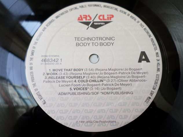 TECHNOTRONIC - Body To Body - LP  33 giri 1991 ARSClip