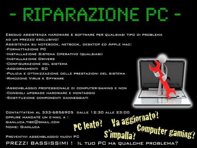 Tecnico Assistenza Riparazione PC APPLE MAC Informatica