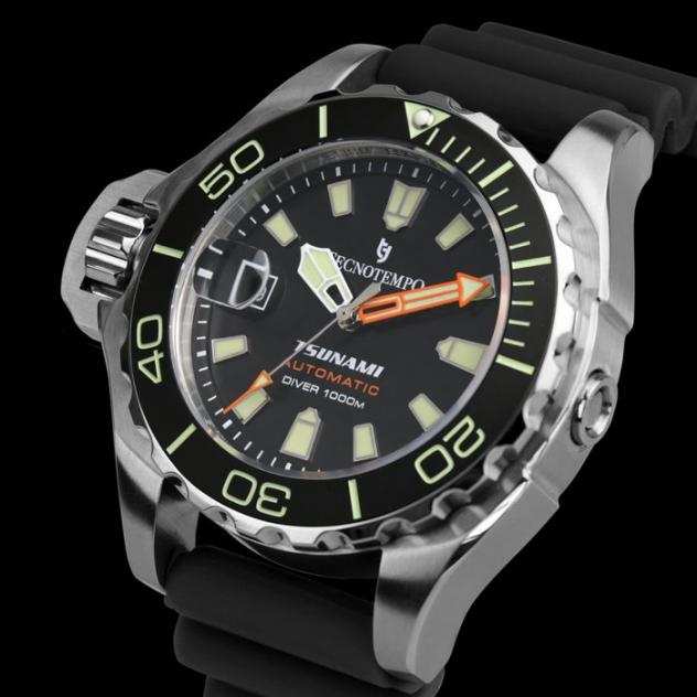 Tecnotempo - quotNO RESERVE PRICEquot - Automatic Professional Diver 1000M quotTsunamiquot - Limited Edition - - TT.1000TS.B (Black dial) - Uomo - 2023