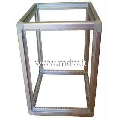 Telaio rack da laboratorio in alluminio, open frame 19quot - 30u x 551 x 551 mm