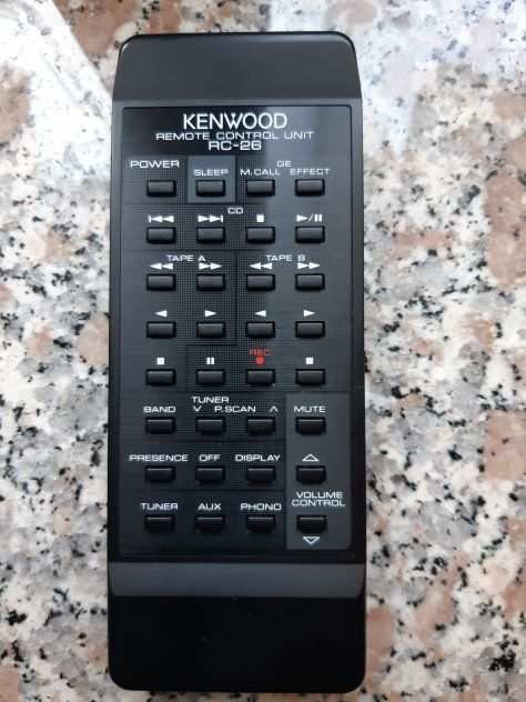 Telecomando originale Kenwood stereo vintage Perla nera.