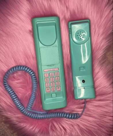 Telefono Fisso Vintage Swatch Twin Telephone Pink Aqua Push Phone Candy XP 100