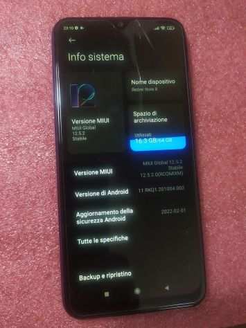 Telefono Smartphone Xiaomi Redmi Note 8 difetto