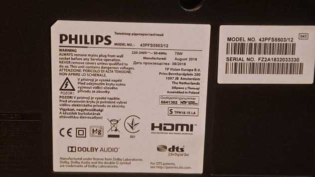 Televisore PHILIPS da 43quot tv