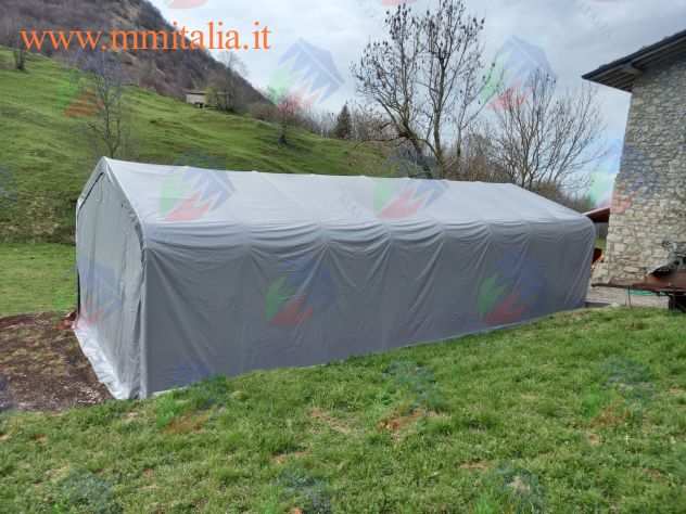 Tenda Garage 3,3 x 4,8 x 2,6 mt in acciaio telo in pvc550 ignifugo