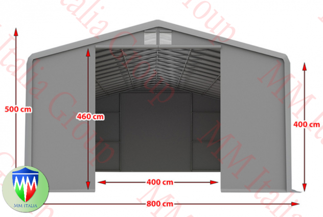 Tendoni, Agritunnel, Serre, a Vercelli 8 x 12 x 4 Professionali Pvc 720 gr. mq.