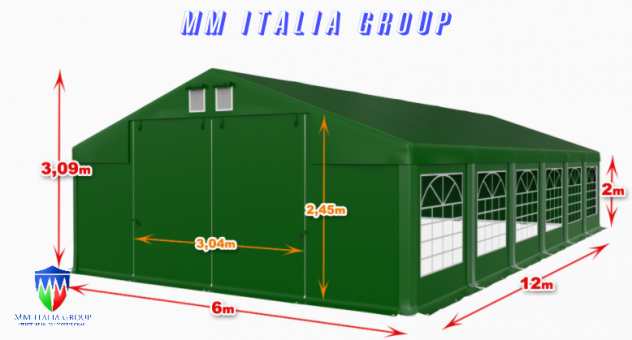 Tendoni in Pvc Gazebo 6 x 12 Estate Ecoplus, con chiusure Extra con velcro MM