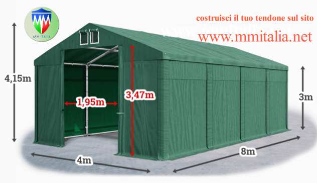 Tendoni rimessaggio camper 4 x 8 mt euro 927,00 Professionali by MM Italia Group