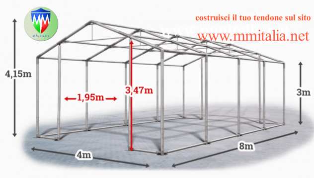 Tendoni rimessaggio camper 4 x 8 mt euro 927,00 Professionali by MM Italia Group