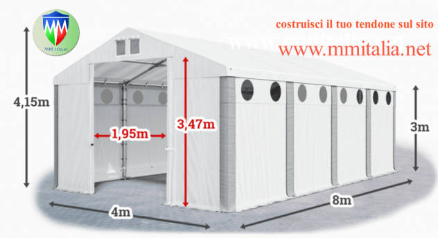 Tendoni rimessaggio camper 4 x 8 x 3 4,15 mt euro 1.756,00 Professional