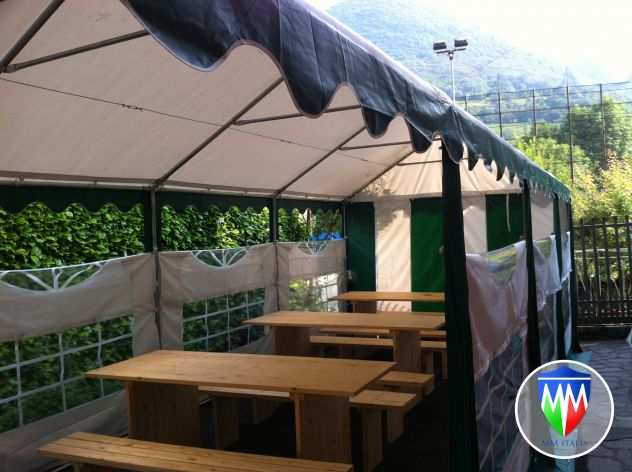 Tendostrutture Tendoni Gazebo 3 x 6 telo pvc ignifugo 550 gr. mq. MM Italia