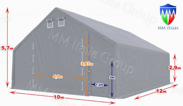 Tensostruttura uso Agricolo, Rimessaggio 10 x 12 x 5,7 mt in vendita a Brescia