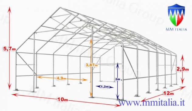 Tensostruttura uso Agricolo, Rimessaggio 10 x 12 x 5,7 mt in vendita a Brescia