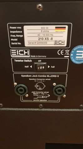 Testata T900 e cassa 210 XS marca Eich