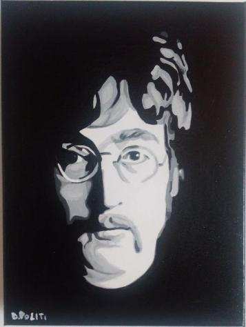 The Beatles - John Lennon by Daniela Politi - Painting - Acrylic on Canvas - Part 2 of 4 - Opera drsquoarte  Dipinto - 20232023