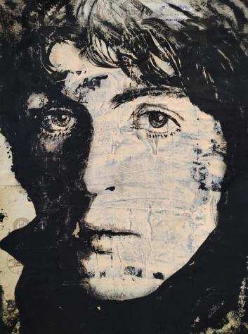 The Beatles - Paul McCartney - Artwork - Painting on pages of old books - By ANTY - Opera drsquoarte  Dipinto - 20212021