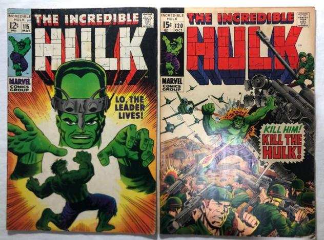 The Incredible Hulk 115 e 120 - Lo, the leader lives - Kill him Kill the Hulk - Spillato - Prima edizione (1969)