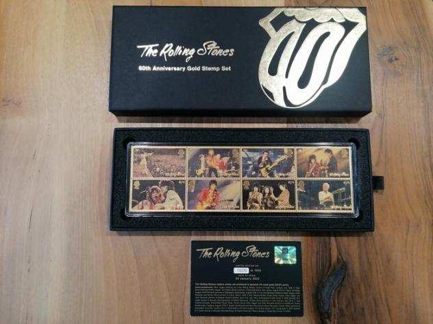 The Rolling Stones - 60th Anniversary - Gold Plated Stamp Set - Royal Mail UK - Cofanetto - Edizione limitata numerata
