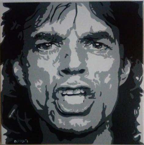 The Rolling Stones - Mick Jagger by Daniela Politi - Painting - Acrylic on Canvas - Opera drsquoarte  Dipinto - 20232023
