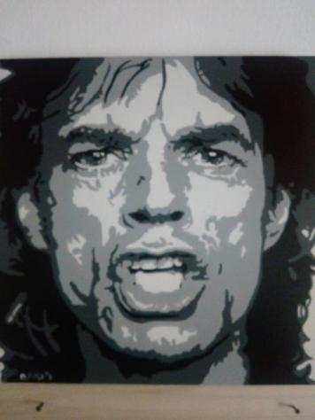 The Rolling Stones - Mick Jagger by Daniela Politi - Painting - Acrylic on Canvas - Opera drsquoarte  Dipinto - 20232023
