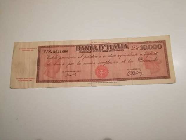 Titolo Provvisorio Banca dItalia Lire 10.000 del 1947