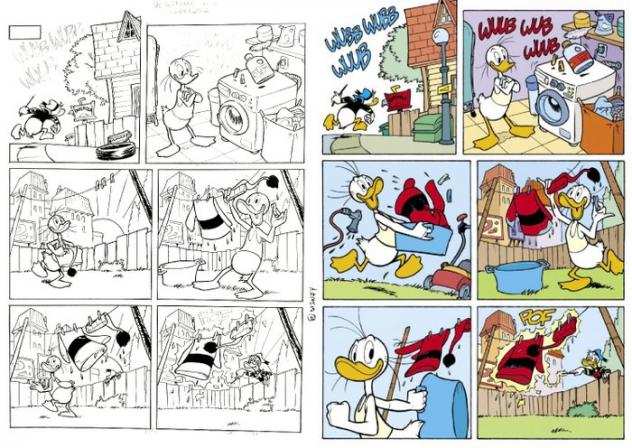 Topolino I TL 3479-3 - Paperino e la bacchetta magica - inked alternative version of page 4 by Sergio Cabella - (2022)