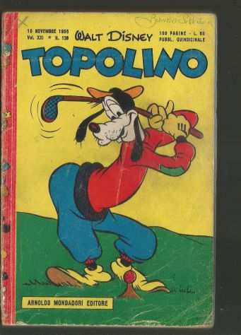 Topolino libretto n. 126 del 10 nov 1955 -Walt Disney -Mondadori con bollino