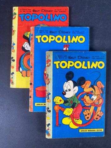 Topolino Libretto nn. 134, 135, 136 - Completi di bollino - Prima edizione - (1954)