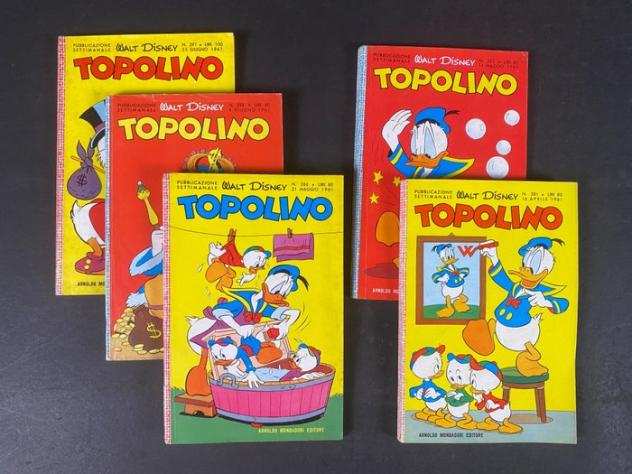 Topolino Libretto nn. 281, 285, 286, 288, 291 - Completi di bollino - Prima edizione - (1961)