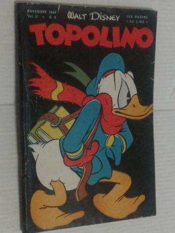 Topolino n. 8 - completo bollini e giochi non compilati - Spillato - Prima edizione - (1949)