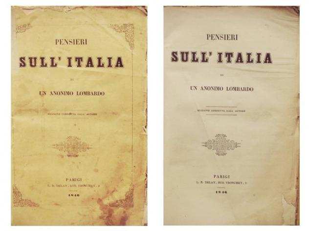 Torelli Luigi - Pensieri sullItalia di un Anonimo Lombardo - 1846