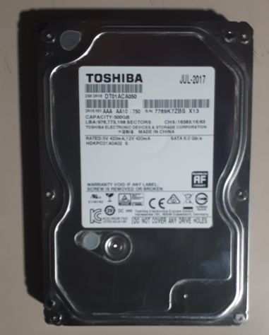 Toshiba 500GB Sata 2 difettoso