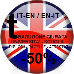 TRADUZIONE GIURATA INGLESE UNIVERSITA - SCUOLA -50