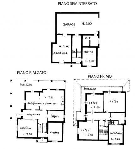 tranquilla spaziosa villa, 3 piani, garage e terra su 4 lati