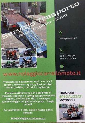 Trasporti specializzati moto, scooter, consegna ritiro Noleggio