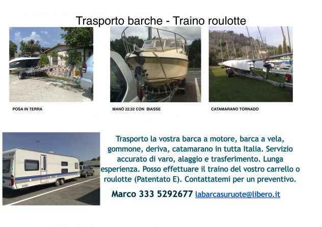 Trasporto barche gommoni catamarani