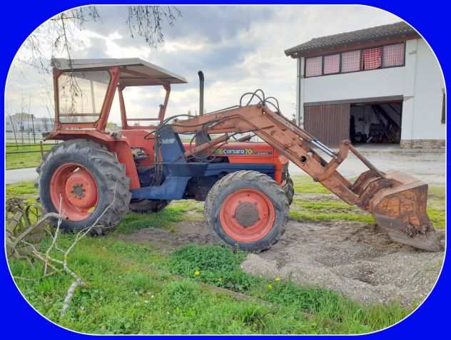 Trattore Agricolo SAME Corsaro 70 Synchro DT con Bracci e Pala Anteriore.