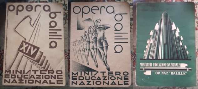 Tre Pagelle Scolastiche periodo fascista PNF Mussolini Fascio 1939-1942.
